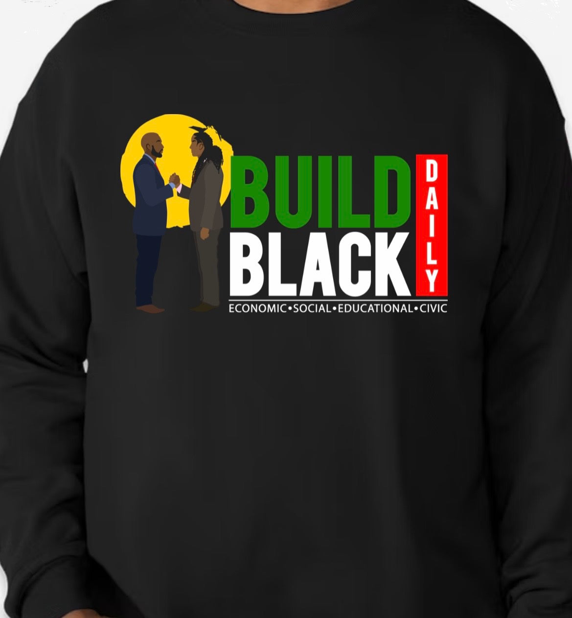 Build Black Daily - Classic Crewneck Sweater
